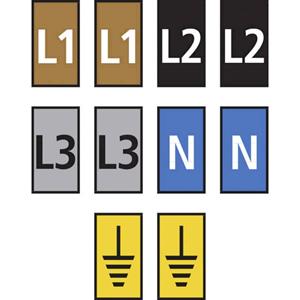 hellermanntyton WIC2-L1,L2,L3,N,Earth-PA66-MIX (1000) Kennzeichnungsclip Aufdruck Erde 561-02300