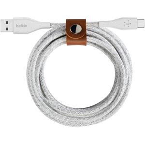 belkin DuraTek Plus - USB-kabel - USB-C (M) naar USB (M) - 1.22 m - wit