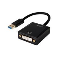 LogiLink USB / DVI Adapter [1x USB 3.2 Gen 1 stekker A (USB 3.0) - 1x DVI-bus 24+5-polig] Zwart 10.00 cm