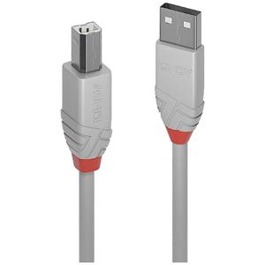 Lindy Anthra Line. Lengte snoer: 5 m, Aansluiting 1: USB A, Aansluiting 2: USB B, USB-versie: 2.0, Maximale overdrachtssnelheid van gegevens: 480 Mbit/s, Contact geleider materiaal: Nikkel, Kleur van 