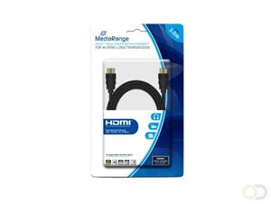 MediaRange MRCS157. Lengte snoer: 3 m, Aansluiting 1: HDMI Type A (Standaard), Aansluiting 1 type: Mannelijk, Aansluiting 2: HDMI Type A (Standaard), Aansluiting 2 type: Mannelijk, Contact geleider ma