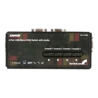 StarTech.com 4 Port VGA / USB KVM Switch inkl. Kabel und Audio - 4-fach VGA Desktop Umschalter -