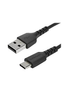 startech .com 2m USB A to USB C Charging Cable - Durable Fast Charge & Sync USB 2.0 to USB Type C Data Cord - Aramid Fiber M/M 60W Black - USB-kabel - USB (M) recht naar USB-C (M) recht - Thunderbolt 3 / USB 2