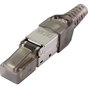 renkforce CAT6A-veldmontagestekker Stekker, recht Zwart (transparant) RF-4538312 1 stuk(s)