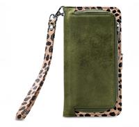 mobilize 2in1 Gelly Wallet Zipper Case iPhone XR olijf/leopard
