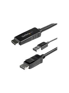 startech .com 3m HDMI to DisplayPort Adapter Cable with USB Power - 4K 30Hz Active HDMI to DP 1.2 Converter (HD2DPMM3M) - Videokabel - HDMI, USB (alleen voeding) (M) naar DisplayPort (M) - 3 m - zwart - 4K ond