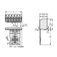 WAGO Stiftgehäuse-Platine 2091 Polzahl Gesamt 12 Rastermaß: 3.50mm 2091-1112/000-1000 50St.
