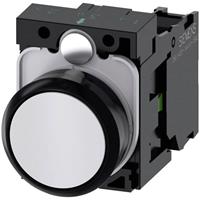 Siemens 3SU11000AB601BA0 3SU1100-0AB60-1BA0 Drucktaster Frontring Kunststoff, rund Knopf Schwarz, We