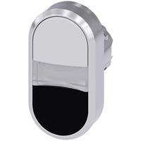 Siemens 3SU10503AB610AA0 3SU1050-3AB61-0AA0 Doppeldrucktaster Frontring Metall, Hochglanz Knopf Silb