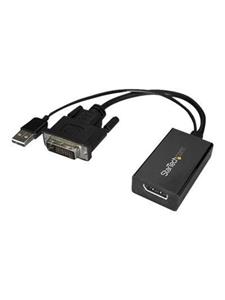 startech .com DVI2DP2 - DVI-D naar DP video adapter - 1920 x 1200 - Adapter voor display - dubbele verbinding - DVI-D (M) naar DisplayPort (V) - USB-voeding