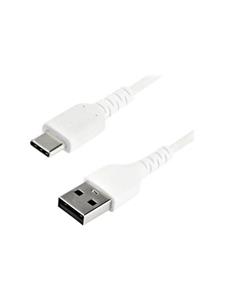 startech .com 2m USB A to USB C Charging Cable, Durable Fast Charge & Sync USB 2.0 to USB Type C Data Cord, Rugged TPE Jacket Aramid Fiber M/M 60W White, Samsung S10, S20, iPad Pro, Pixel - Heavy Duty and Rugg