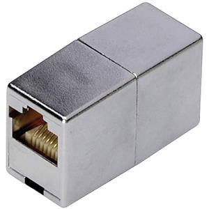 Digitus RJ45 Netwerk Adapter CAT 5, CAT 5e [1x RJ45-stekker - 1x RJ45-stekker] Grijs