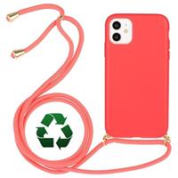 Saii Eco-Line iPhone 11 Biologisch Afbreekbaar Hoesje met Riem - Rood