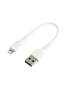 startech .com 15cm(6 in) Durable White USB-A to Lightning Cable, Heavy Duty Rugged Aramid Fiber USB Type A to Lightning Charger/Sync Power Cord, Apple MFi Certified iPad/iPhone 12 Pro Max - iPhone 7/8/11/11 Pr