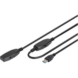 assmann DIGITUS - USB-verlengkabel - USB type A (M) naar USB type A (V) - USB 3.0 - 20 m - actief - zwart