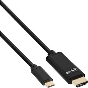 InLine 64112 2m USB C HDMI Zwart video kabel adapter