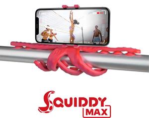 Celly telefoonhouder Squiddy Max 8,5 cm siliconen rood