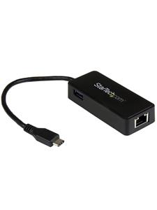 startech .com USB 3.1 USB-C to Gigabit Network Adapter with Extra USB Port - Netwerkadapter - USB Type-C - Gigabit Ethernet - zwart