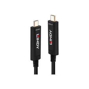 LINDY Aansluitkabel USB-C stekker, USB-C stekker 15.00 m Zwart 38503 USB-C-displaykabel