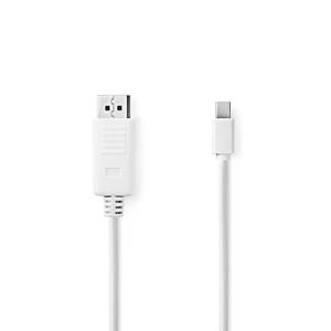 Nedis Mini-DisplayPort - DisplayPort-kabel | Mini-DisplayPort male - DisplayPort male | 2,0 m | Wit