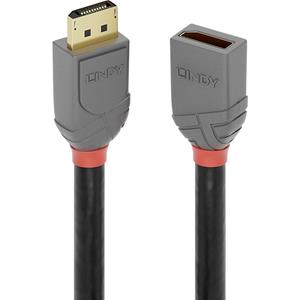 LINDY DisplayPort Verlängerungskabel 1.00m vergoldete Steckkontakte Anthrazit, Schwarz, Rot [