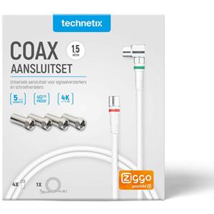 Technetix Coax naar F-Connector - 1.5 meter - 