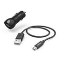 Hama 00183246 mobile device charger Auto Black - Mobile Device Chargers (Auto, Cigar lighter, 5 V, 2.4 A, 1 m, Black)