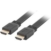 Lanberg - HDMI KABEL CA-HDMI-21CU-0010-BK VERGOLDETE STECKER/STECKER FLACHKABEL AUFLÃSUNG BIS ZU 3840 * 2160 1 METER SCHWARZ