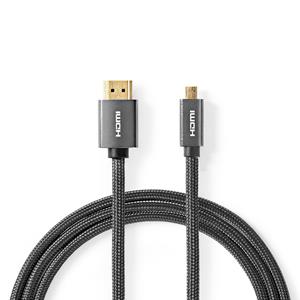 Nedis High Speed HDMI-kabel met Ethernet | HDMI-Connector - HDMI-Microconnector | Gun Metal Grey | G