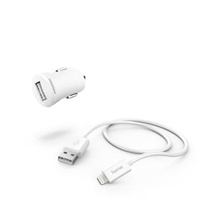 Hama | Car Charging Kit, Lightning, 2.4 A | White