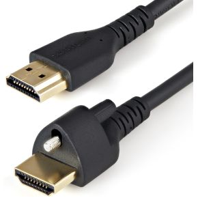 startech .com 2m (6ft) HDMI Cable with Locking Screw, 4K 60Hz HDR 10, High Speed HDMI 2.0 Monitor Cable with Locking Screw Connector for Secure Connection, HDMI Cable with Ethernet, MM - Adjustable M3.0 Screw 