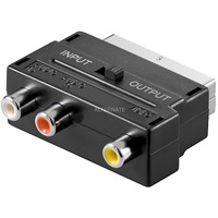 Goobay Scart plug with IN/OUT switch > 3 x RCA jack - 
