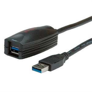 roline USB A 3.2 Gen 1 Actieve Verlengkabel 5m Zwart