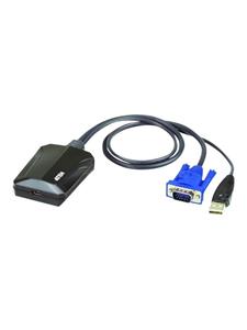 ATEN KVM Adapter [1x VGA-Stecker, USB 2.0 Stecker A - 1x USB 2.0 Buchse Mini-B] Schwarz