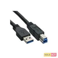 InLine 5m USB 3.0 5m USB A USB B Mannelijk Mannelijk Zwart USB-kabel
