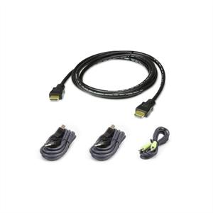 ATEN KVM Aansluitkabel [1x HDMI-stekker, USB-A 2.0 stekker, Jackplug male 3.5 mm - 1x HDMI-stekker, Jackplug male 3.5 mm, USB 2.0 bus B] 1.80 m