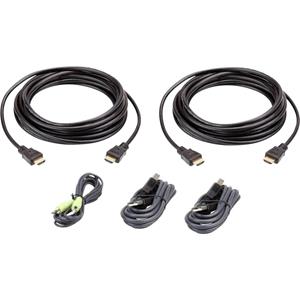 ATEN KVM Anschlusskabel [1x HDMI-Stecker, USB 2.0 Stecker A, Klinkenstecker 3.5mm - 1x HDMI-Stecker,