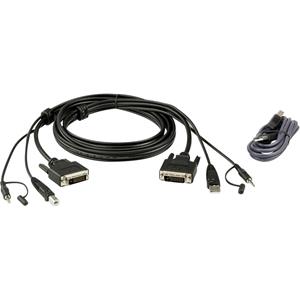 ATEN KVM Anschlusskabel [1x DVI-D Stecker, USB 2.0 Stecker A, Klinkenstecker 3.5mm - 1x DVI-D Stecke