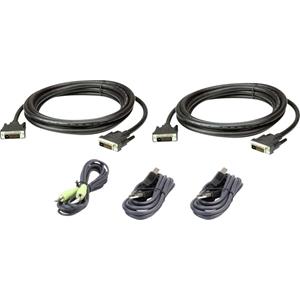 ATEN KVM Anschlusskabel [1x DVI-D Stecker, USB 2.0 Stecker A, Klinkenstecker 3.5mm - 1x DVI-D Stecke