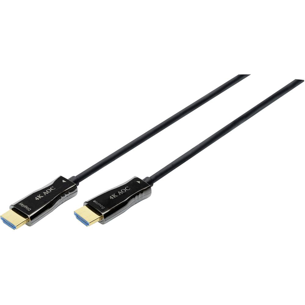 DIGITUS HDMI AOC Hybrid Glasfaser-Anschlusskabel, 15 m