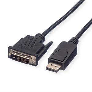 Roline DisplayPort Aansluitkabel 1.00 m 11.04.5613 Afgeschermd Zwart [1x DisplayPort stekker - 1x DVI-stekker 24+1-polig]