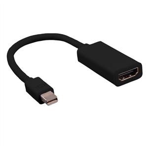 Value Mini-displayport / HDMI Adapterkabel Mini DisplayPort stekker, HDMI-A bus 0.15 m Zwart 12.99.3130 DisplayPort-kabel