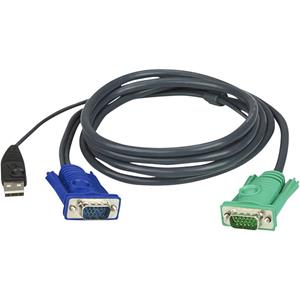 ATEN KVM Adapter [1x VGA-stekker - 1x VGA-stekker, USB-A 2.0 stekker] 1.20 m Zwart