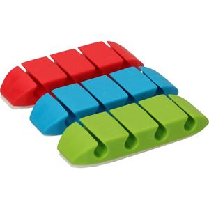 Cablehome Kabelhouder Zelfklevend 135359 Groen, Rood, Blauw 3 stuk(s)
