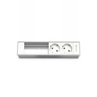 Kindermann Konnect flex Modulträger 4fach 2xStrom, Aluminium natur, eloxiert