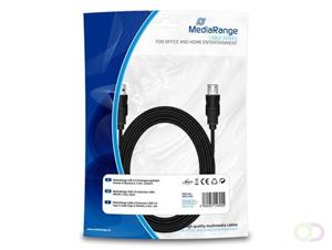 MediaRange USB 2.0 extension cable, AM/AF, 5.0m, black