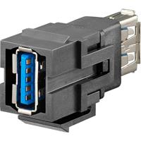 Rutenbeck USB-Keystone A 3.0 Adapter, Doppelkupplung KMK-USB 3.0sw 17010660 Inhalt: 1St.