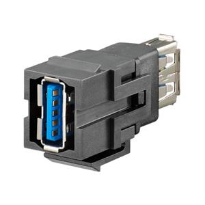 Rutenbeck USB-Keystone A 3.0 Adapter, Doppelkupplung KMK-USB 3.0sw 17010660 Inhalt: 1St.