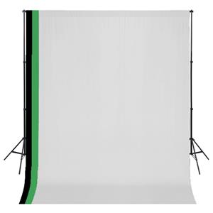 vidaXL Fotostudioset met 3 katoenen achtergronden en frame 3x3 m