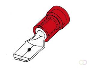 MANNELIJKE CONNECTOR 4.8mm ROOD